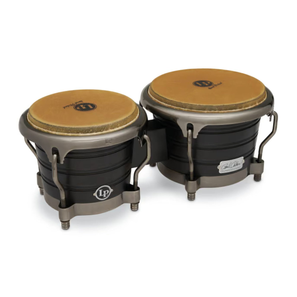 LP Raul Rekow NZ Pine Bongo in black, featuring a smooth finish and traditional drum design, ideal for percussion enthusiasts.
