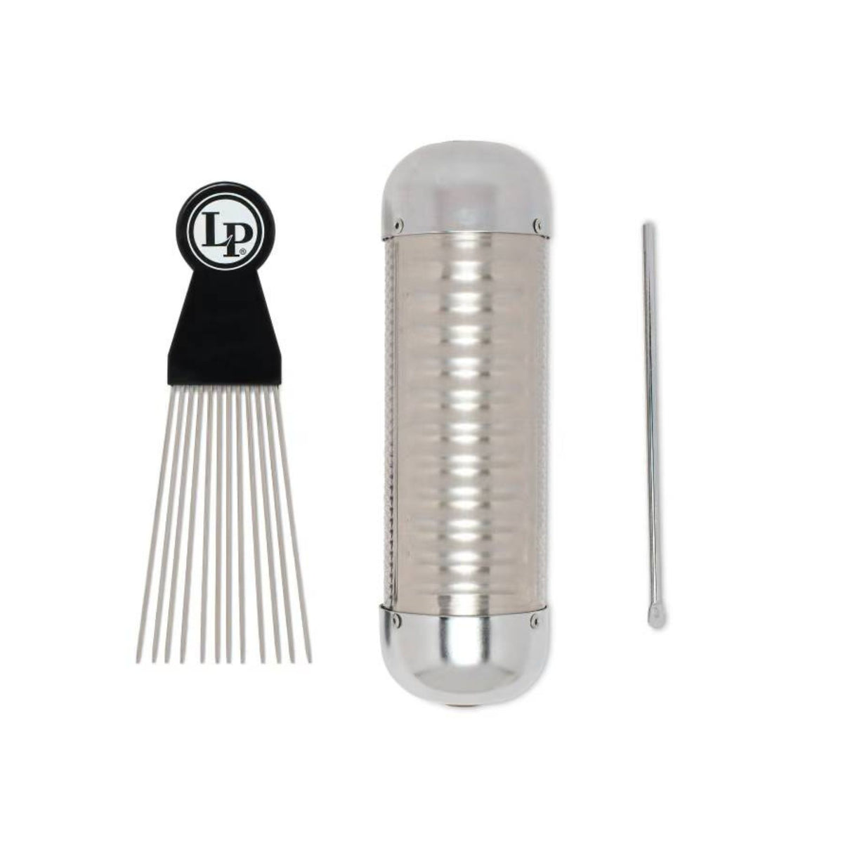 LP LP452 Multi-Guiro hand percussion instrument with multiple gourd-shaped sound chambers and wooden handle, used for rhythm and music.