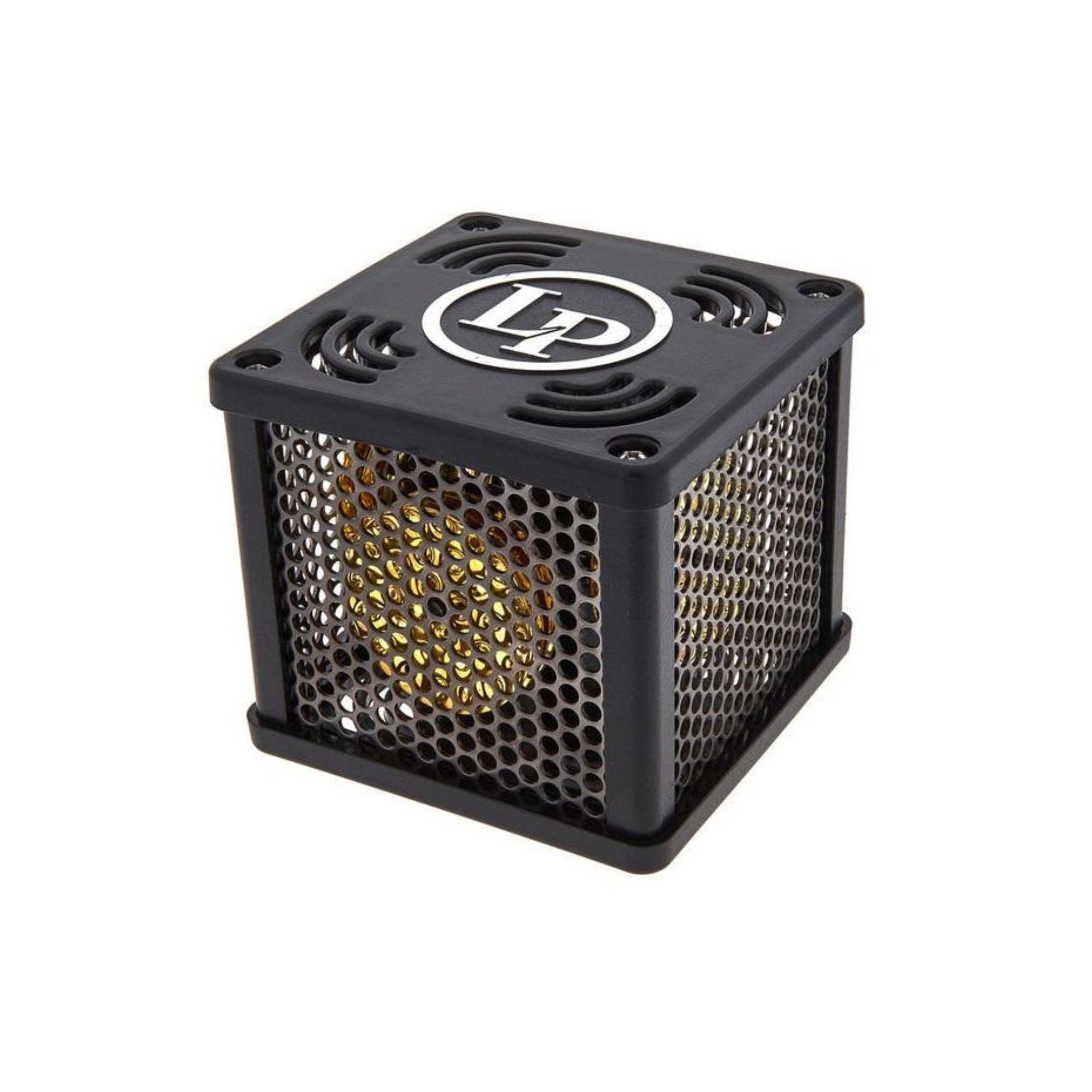 LP LP460J Jingle Qube hand percussion instrument with metal jingles for rhythm and sound, shown in a close-up image.