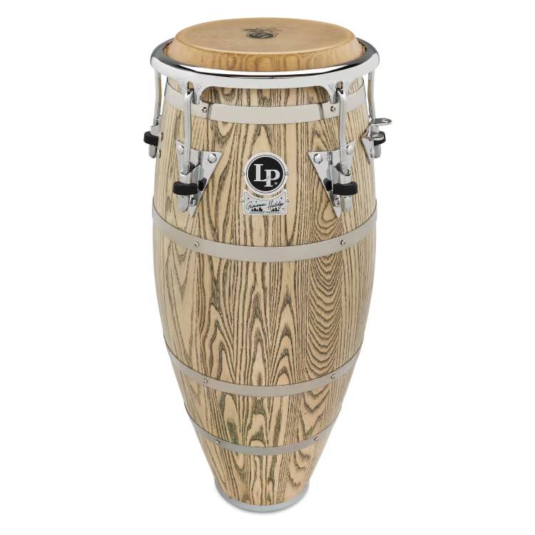 LP Palladium Series 9 3/4-inch Requinto Conga drum with natural wood finish and detailed hardware for professional percussion sound.