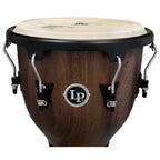 LP LPA Jamjuree Djembe with black hardware, featuring a wooden drum body and traditional percussion design for musical performance.