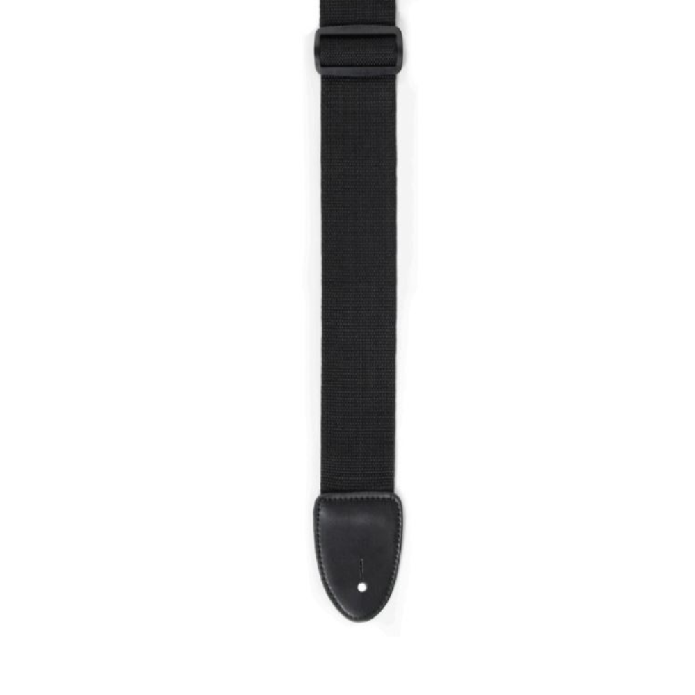 XTR 2 Poly Web Guitar Strap with Leather Ends - Black