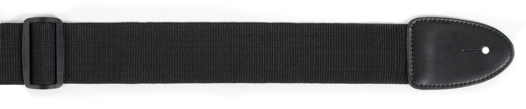 XTR 2 Poly Web Guitar Strap with Leather Ends - Black