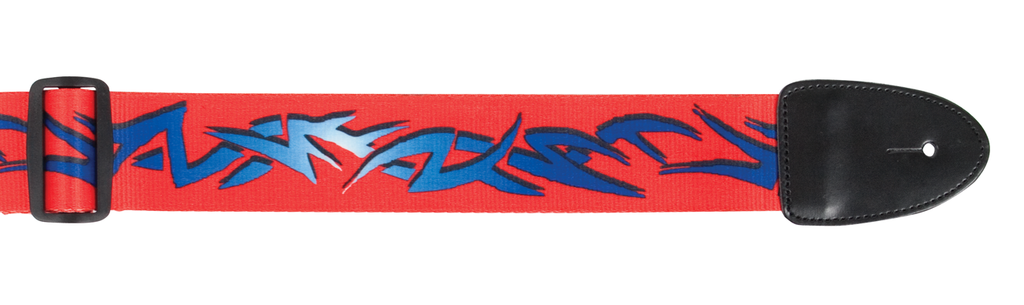 XTR LS064 2 inch Seatbelt Style Blue and Red Tribal Guitar Strap