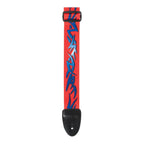 XTR LS064 2 inch Seatbelt Style Blue and Red Tribal Guitar Strap