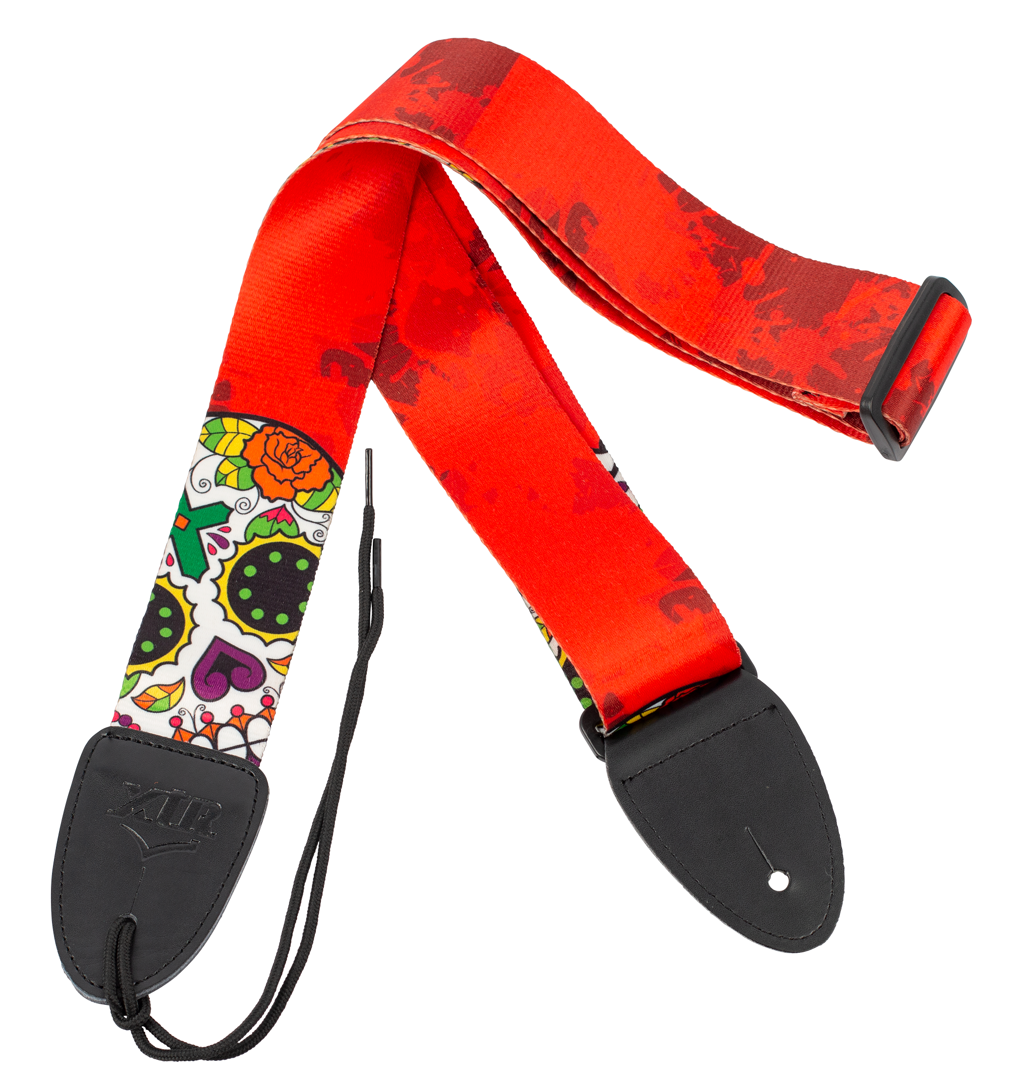 XTR LS128 2inch Seatbelt Style Mexi Skull White Guitar Strap