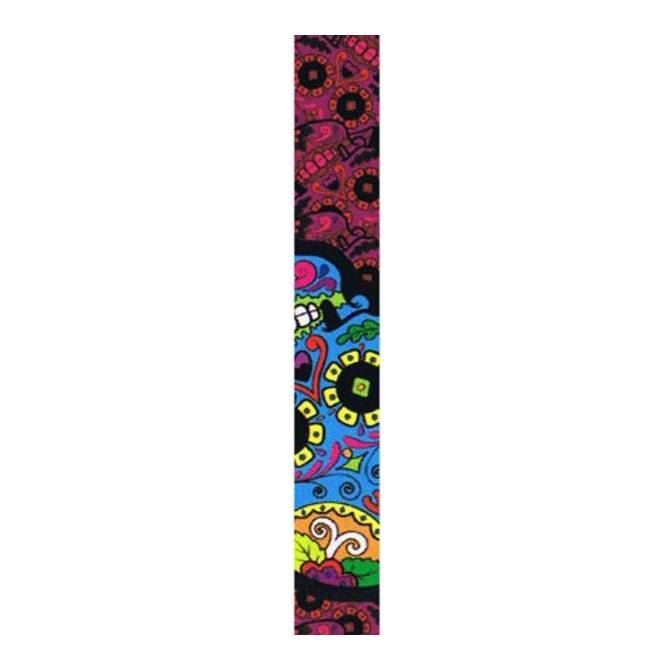 XTR LS129 2 inch Seatbelt Style Mexi Skull Blue Guitar Strap