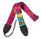 XTR LS129 2 inch Seatbelt Style Mexi Skull Blue Guitar Strap
