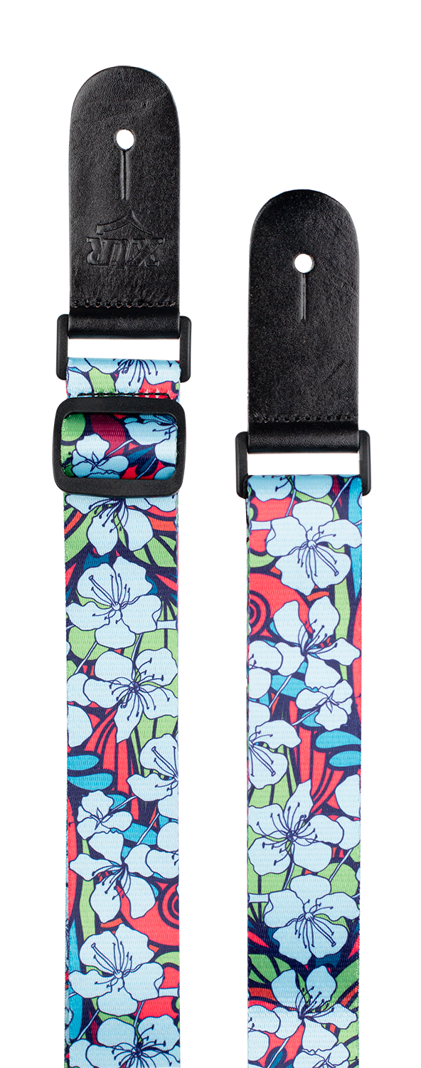 XTR LS306 Poly Ukulele Strap - Blue Floral