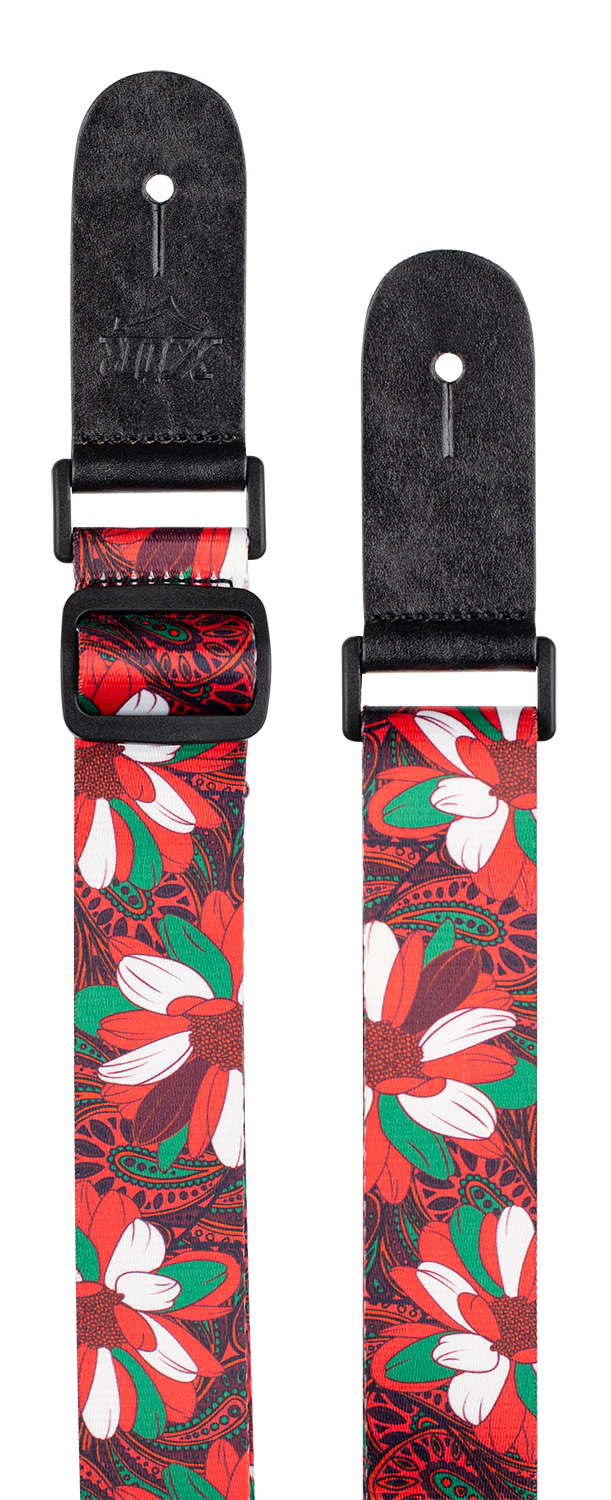XTR LS307 Poly Ukulele Strap - Red Floral