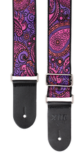 XTR - 2 Deluxe Woven Jacquard Poly Cotton Strap - Paisley Purple and Pink