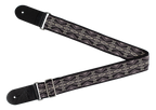 XTR Deluxe woven jacquard grey diamond guitar strap made of poly cotton with intricate woven pattern and adjustable strap design.
