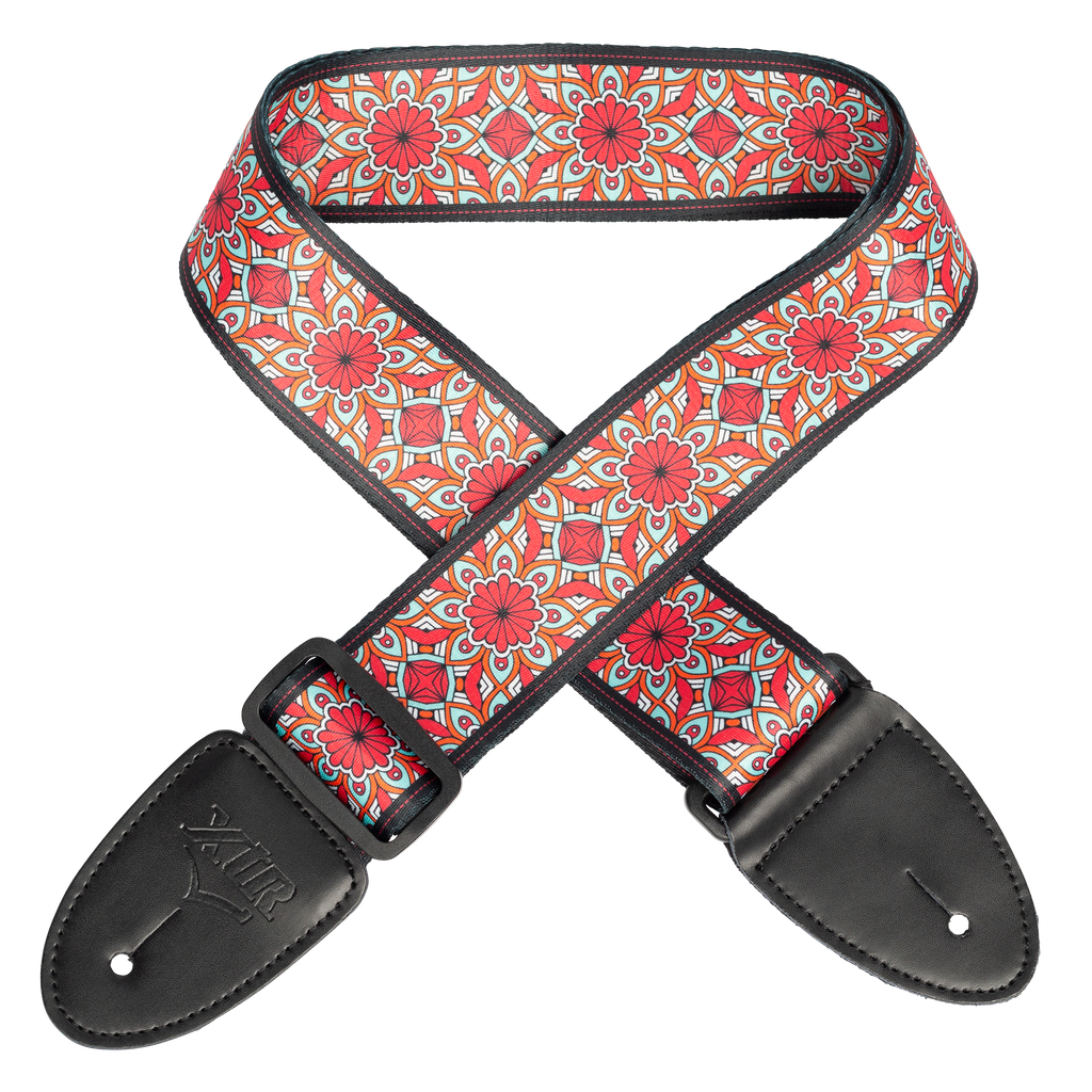 XTR Mandala Art Series Guitar Strap - Red/Blue