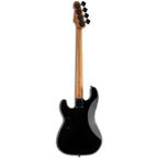 ESP LTD Surveyor 204 bass guitar in red burst finish, showing the sleek body and four-string design.