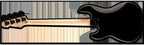 ESP LTD Surveyor 1987 reissue black bass guitar with sleek body and four strings, shown from a close-up angle.