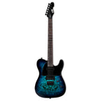 ESP LTD TE-200DXBLB electric guitar in blue burst finish with a solid body and double-cutaway design, shown from the front.