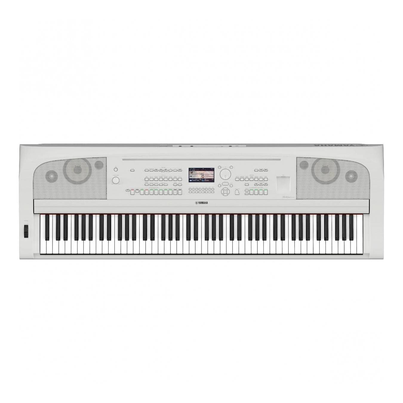 Yamaha DGX670WH Weighted 88-Note Portable Grand Piano in White plus L300 Stand & LP1WH Pedal Unit