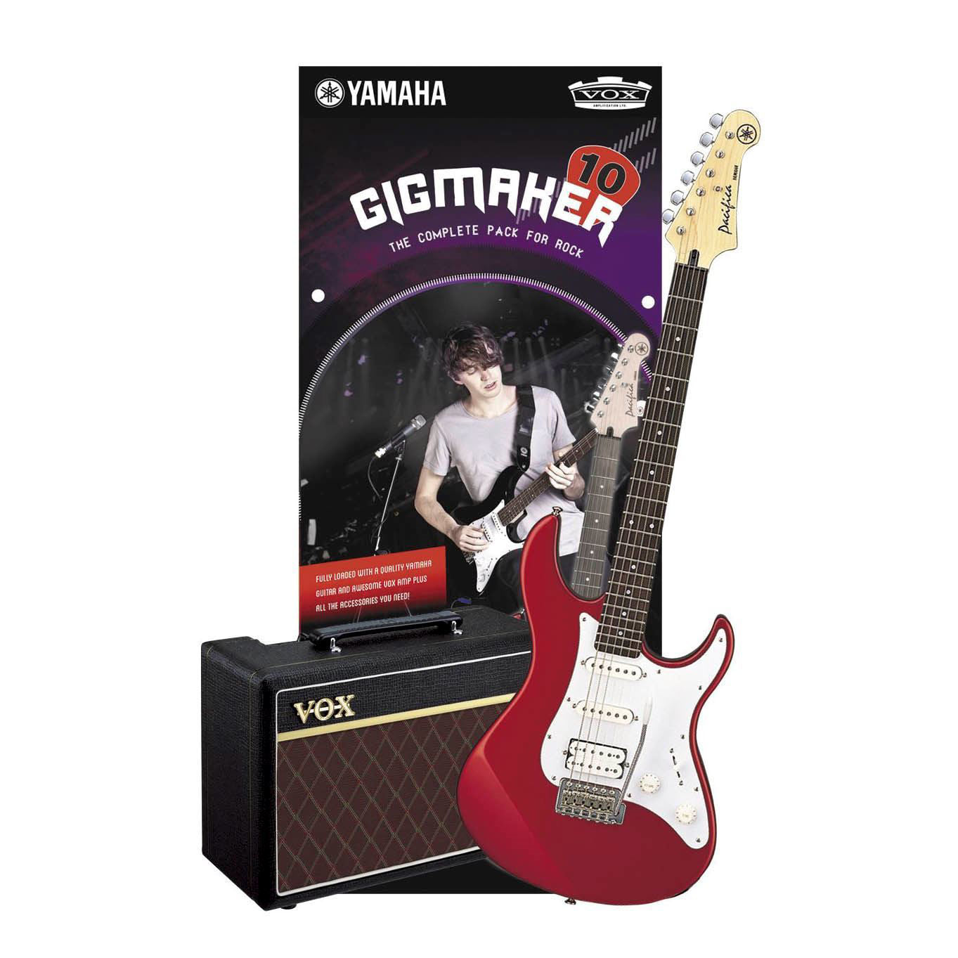 Yamaha Gigmaker Electric Guitar Pack with Vox Combo Amplifier - Red Metallic