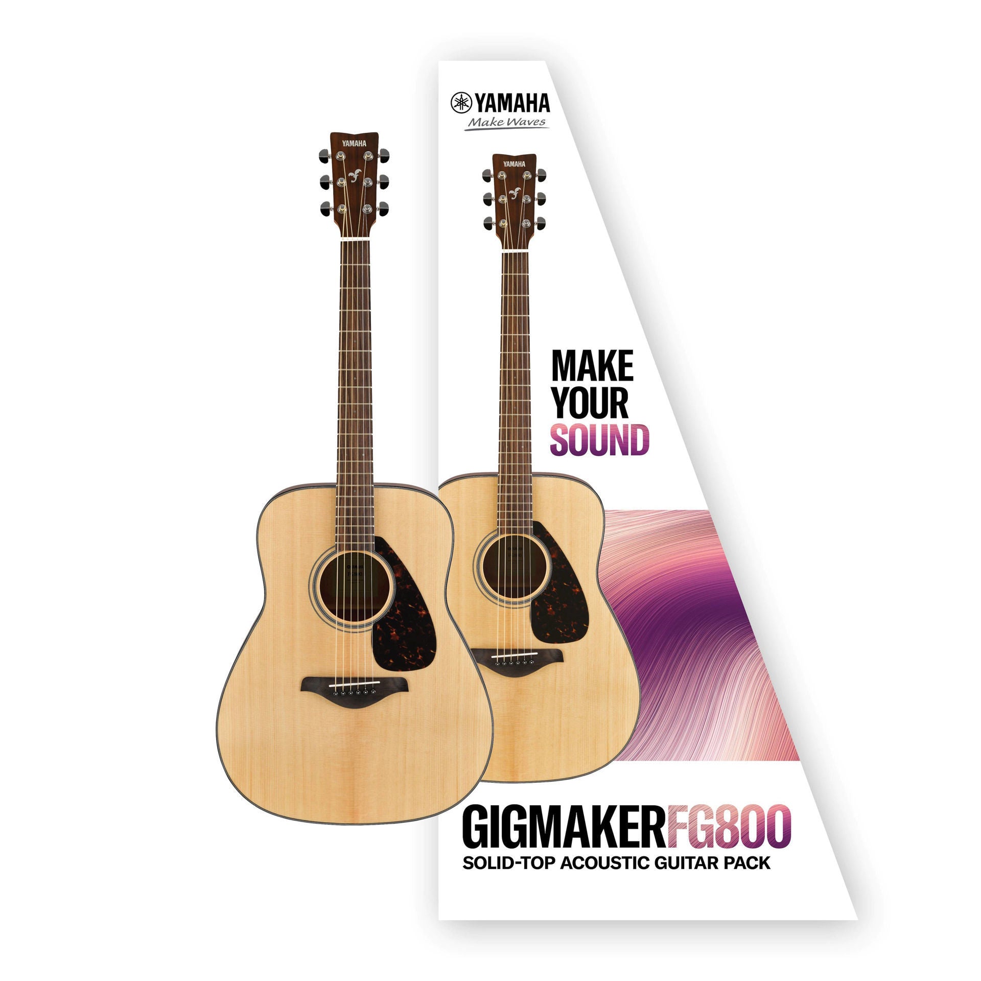 Yamaha GIGMAKERFG800 Solid-Top Acoustic Guitar Pack in Natural Gloss