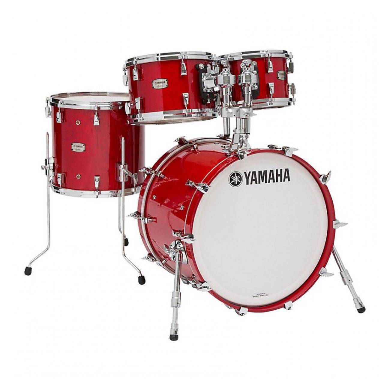 Yamaha Absolute Hybrid Maple 4-Piece Euro Shell Pack Drum Kit with TH945B in Red Autumn