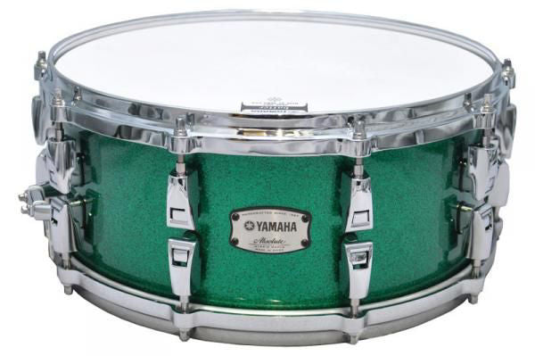Yamaha Absolute Hybrid Maple 5-Piece Euro Drum Kit with Snare Drum, TH945B and HW880 Hardware Set - Jade Green Sparkle