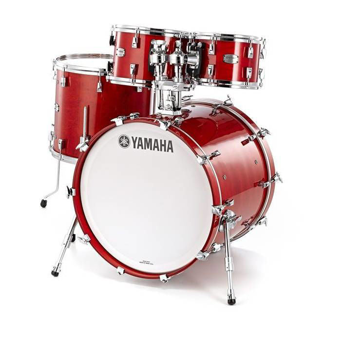 Yamaha Absolute Hybrid Maple 5 Piece Euro Drum Kit with Snare Drum, TH945B and HW880 Hardware Set - Red Autumn