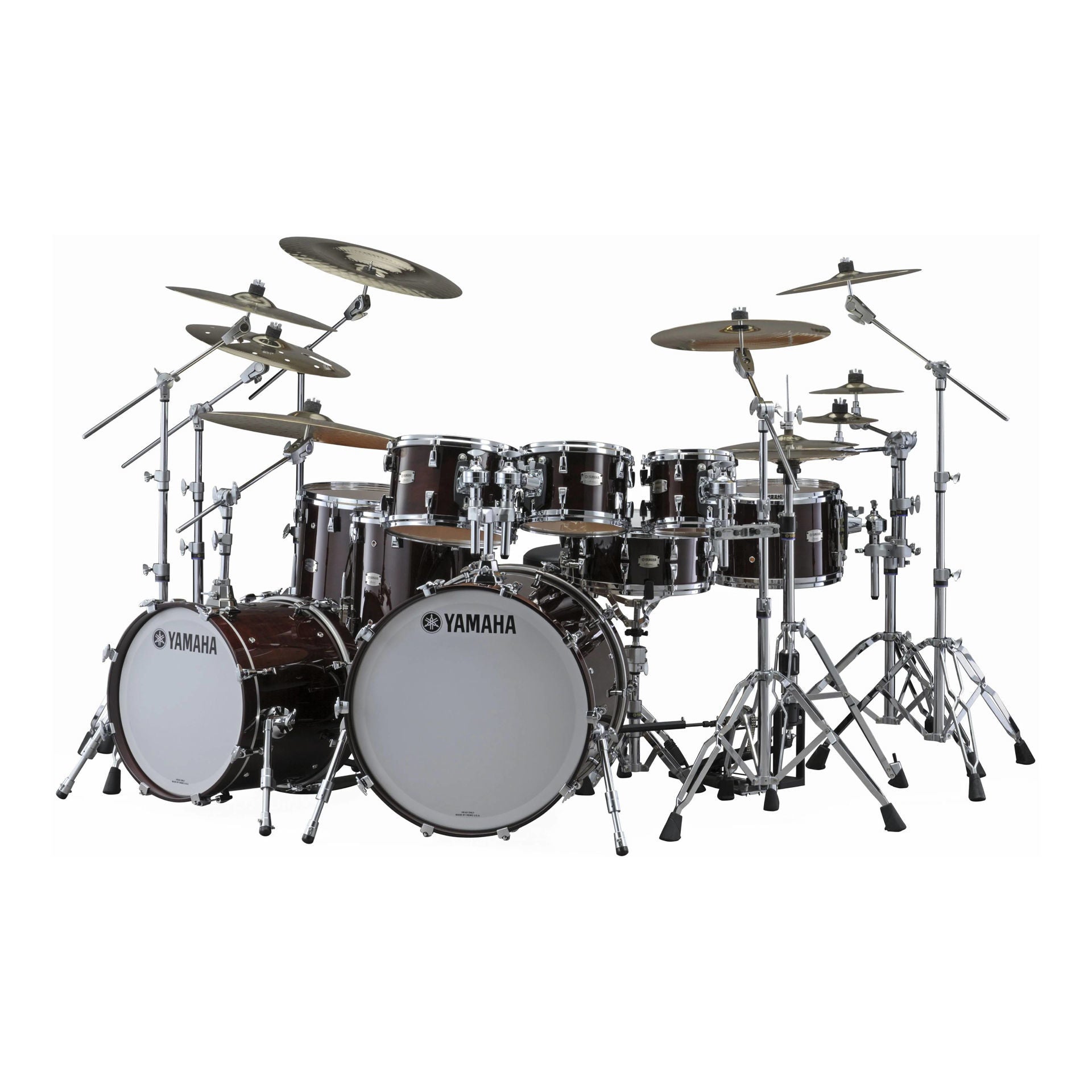 Yamaha Absolute Hybrid Maple 5-Piece Euro Drum Kit with SD, TH945B and HW880 HW Set - Classic Walnut