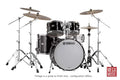 Yamaha Recording Custom Euro Drum Kit Shell Pack in Solid Black Lacquer