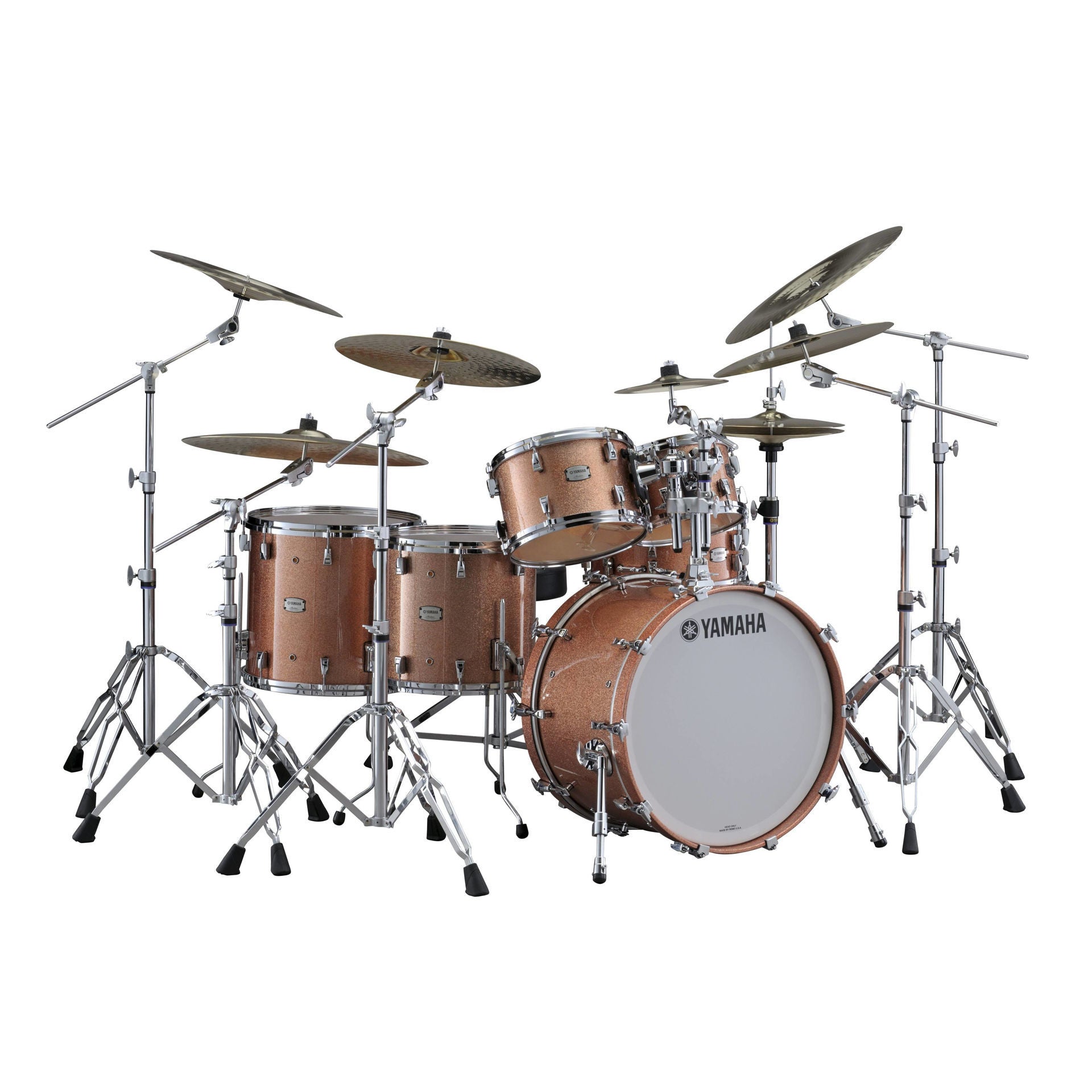 Yamaha Absolute Hybrid Maple 5-piece Euro Drum kit with SD TH945B and HW880 Hardware Set in Pink Champagne Sparkle