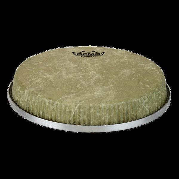 Remo 8.5-inch Fiberskyn R Series Bongo Head for drum heads, showing a close-up of the textured synthetic surface.