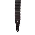 Mono M80 Betty guitar strap in long jet black leather, featuring adjustable design and padded comfort for secure instrument support.