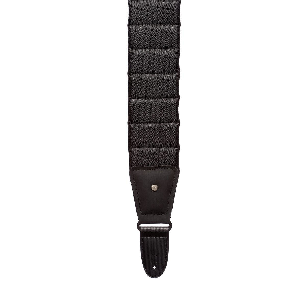 Mono M80 Betty guitar strap in long jet black leather, featuring adjustable design and padded comfort for secure instrument support.
