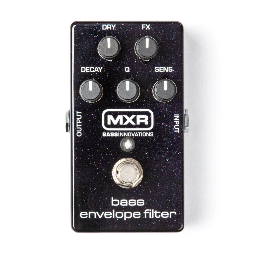 MXR M82 Bass Envelope Filter effects pedal with control knobs and input/output jacks for bass guitar sound modulation.