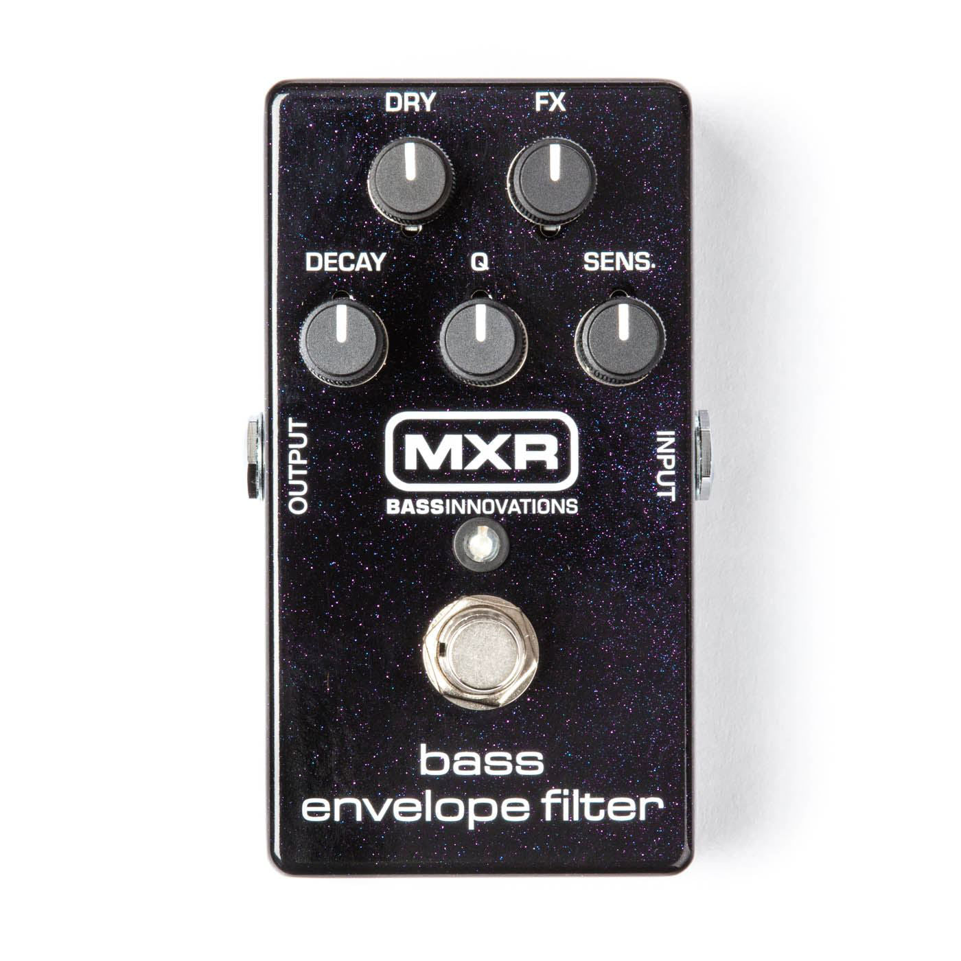 MXR M82 Bass Envelope Filter effects pedal with control knobs and input/output jacks for bass guitar sound modulation.