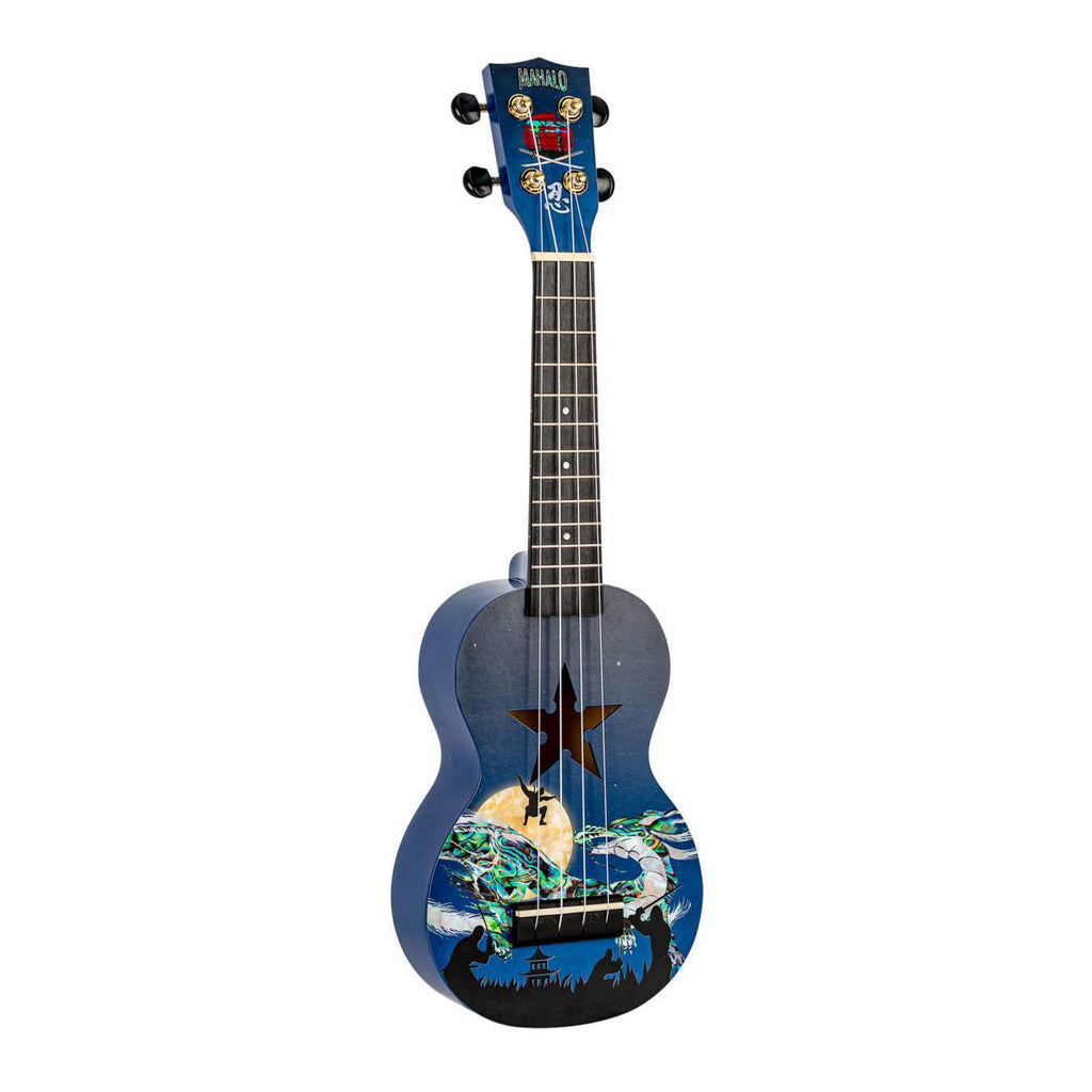 Mahalo Art Series Soprano Ninja Ukulele - Blue Matt