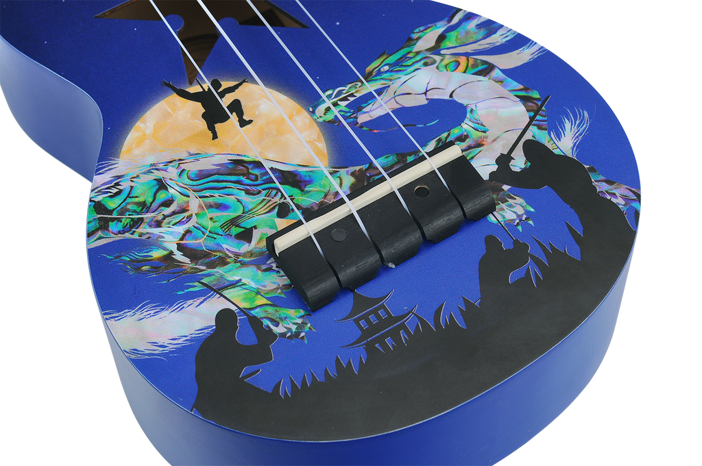 Mahalo Art Series Soprano Ninja Ukulele - Blue Matt