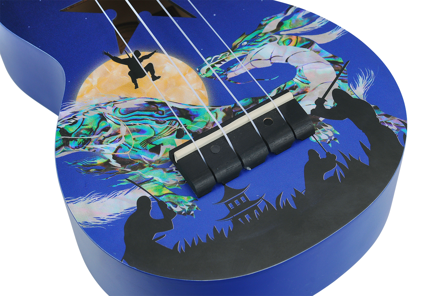 Mahalo Art Series Soprano Ninja Ukulele - Blue Matt
