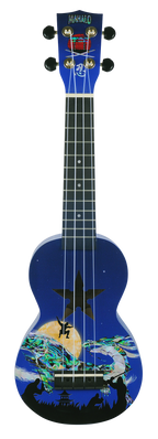 Mahalo Art Series Soprano Ninja Ukulele - Blue Matt