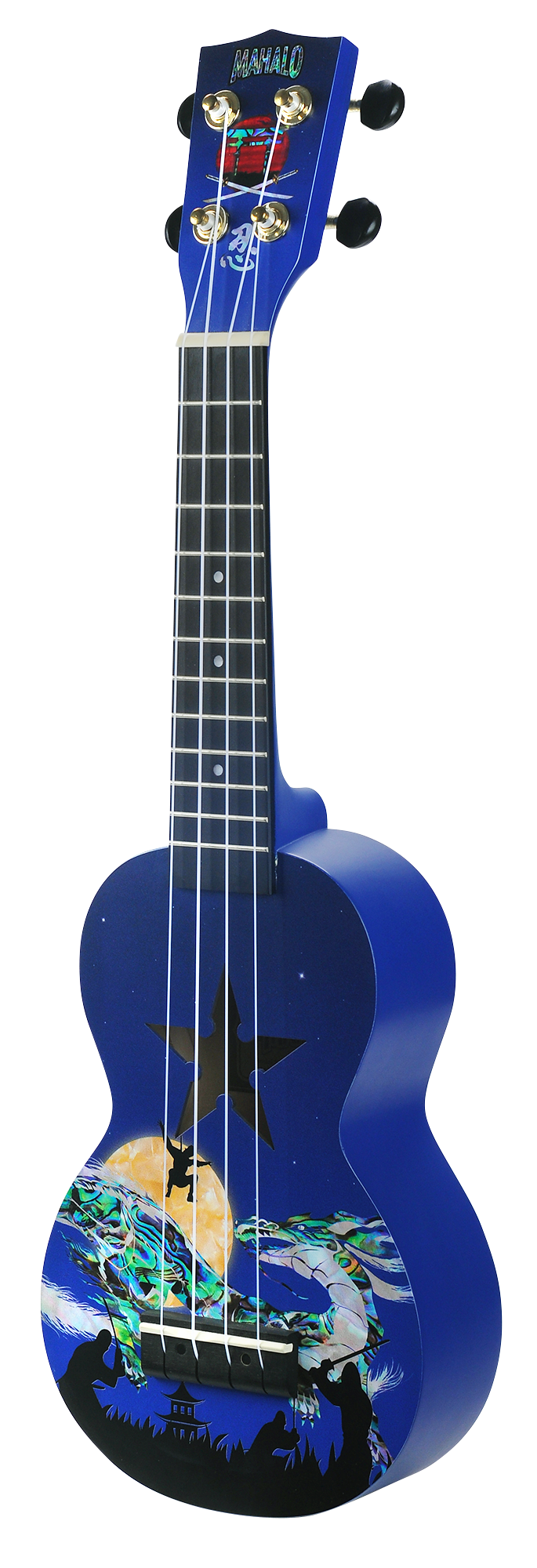 Mahalo Art Series Soprano Ninja Ukulele - Blue Matt