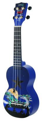 Mahalo Art Series Soprano Ninja Ukulele - Blue Matt