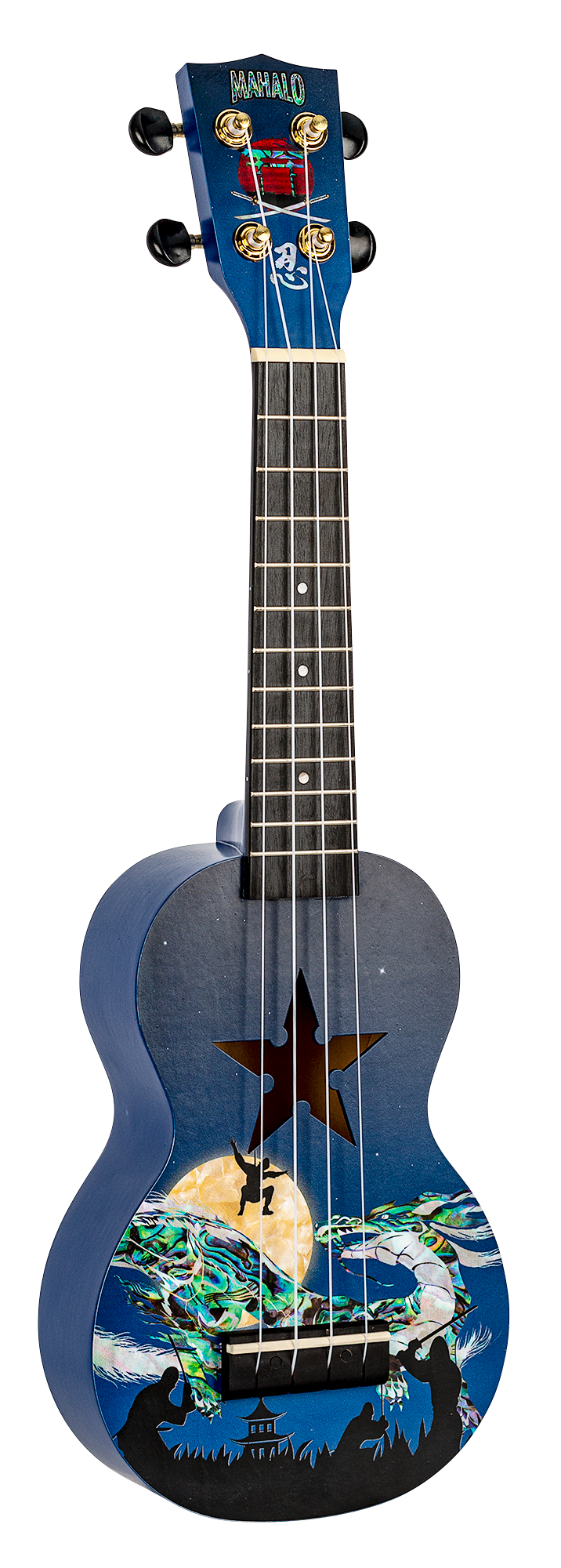 Mahalo Art Series Soprano Ninja Ukulele - Blue Matt