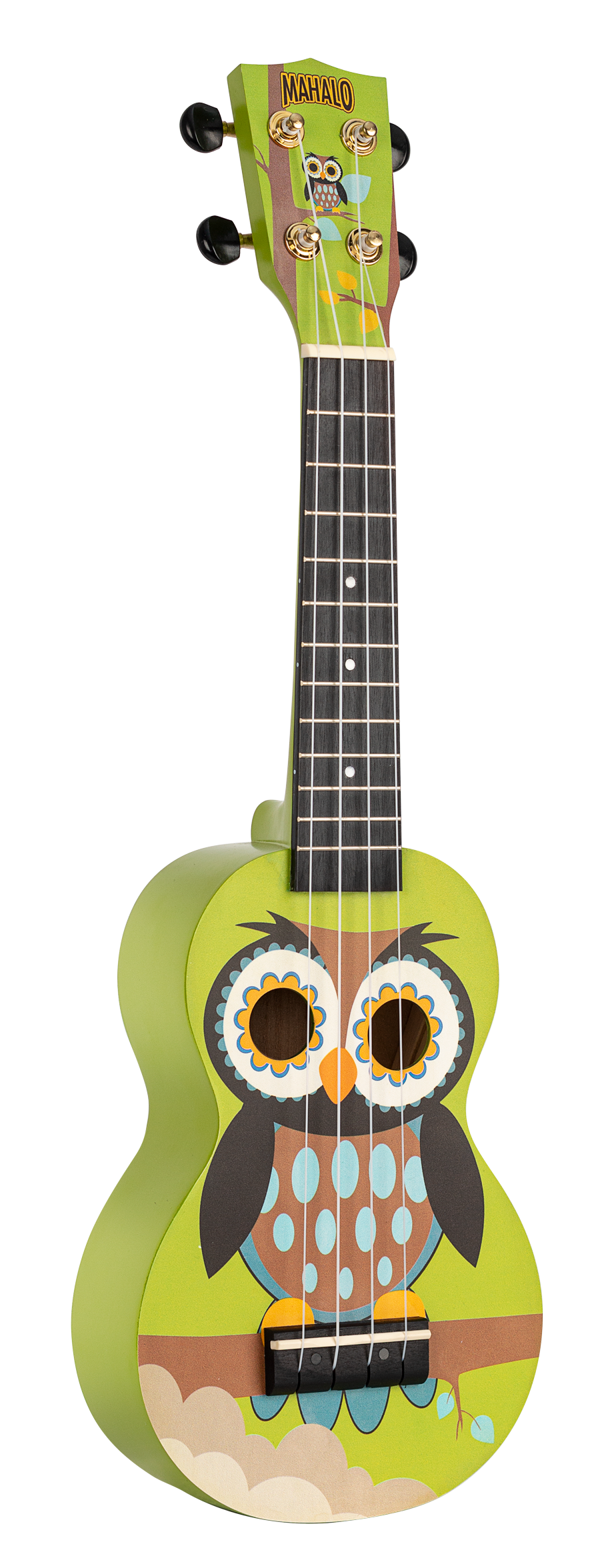 Mahalo Art Series Soprano Owl Ukulele - Green Matt