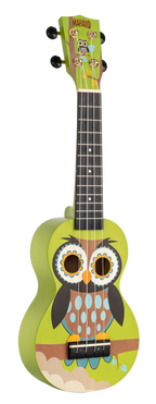 Mahalo Art Series Soprano Owl Ukulele - Green Matt