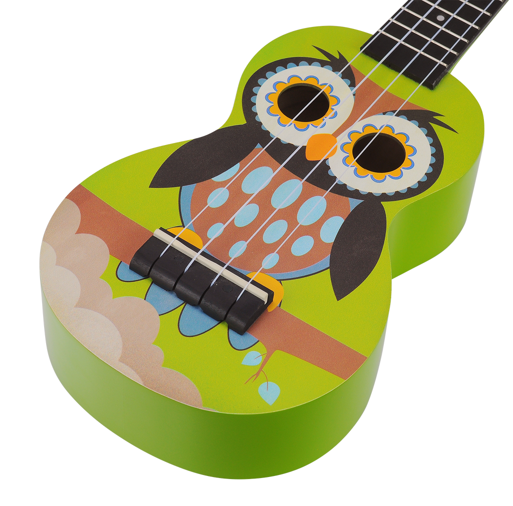 Mahalo Art Series Soprano Owl Ukulele - Green Matt