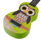 Mahalo Art Series Soprano Owl Ukulele - Green Matt
