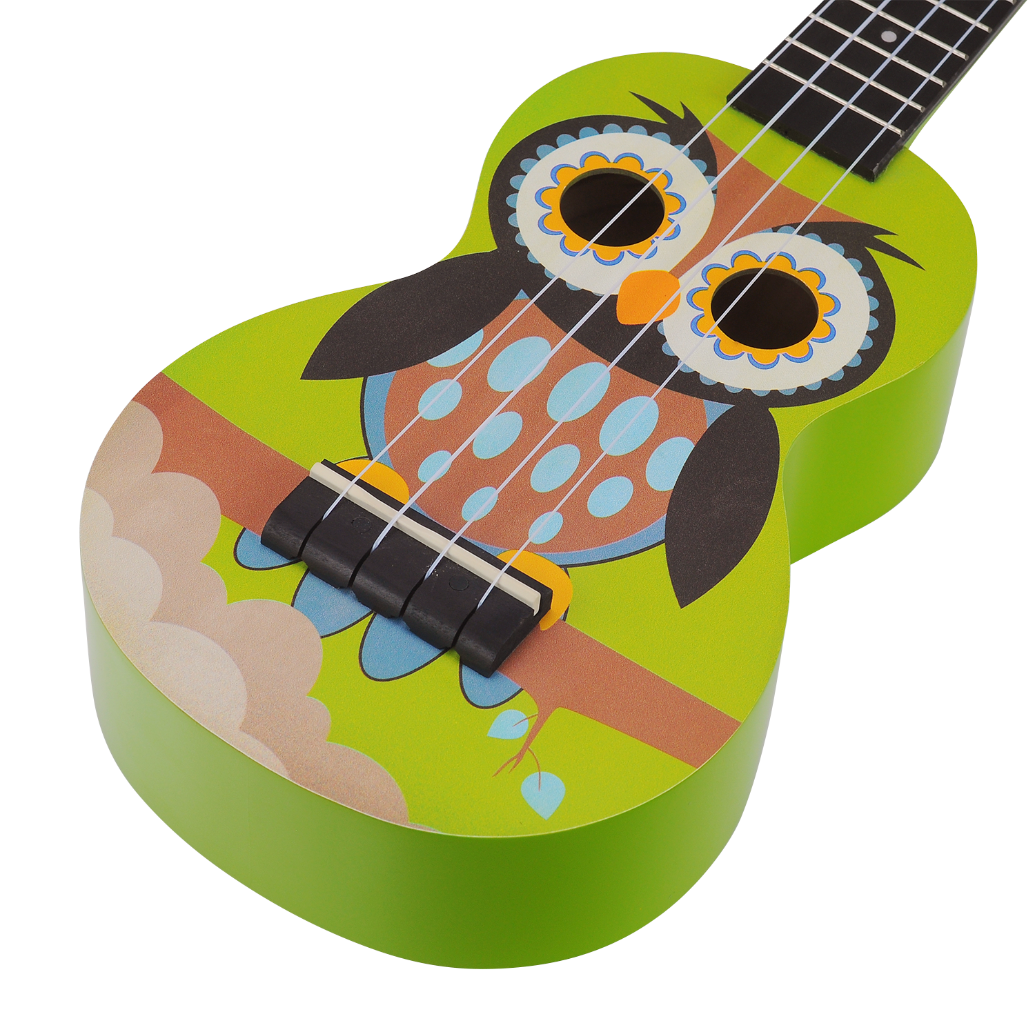 Mahalo Art Series Soprano Owl Ukulele - Green Matt