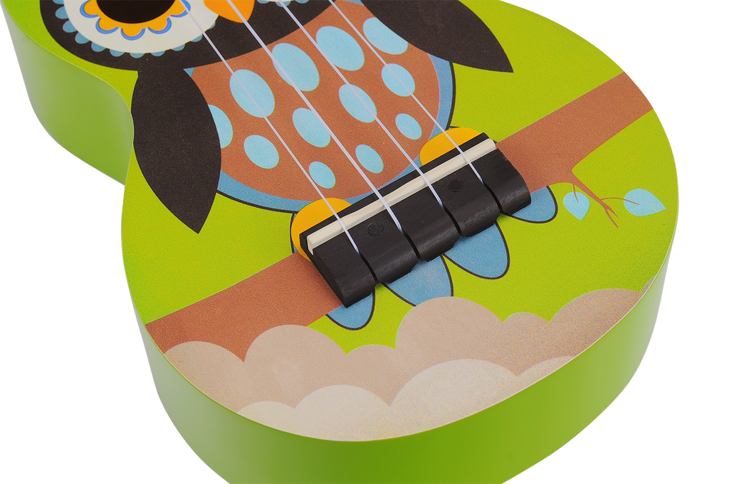 Mahalo Art Series Soprano Owl Ukulele - Green Matt