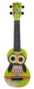 Mahalo Art Series Soprano Owl Ukulele - Green Matt