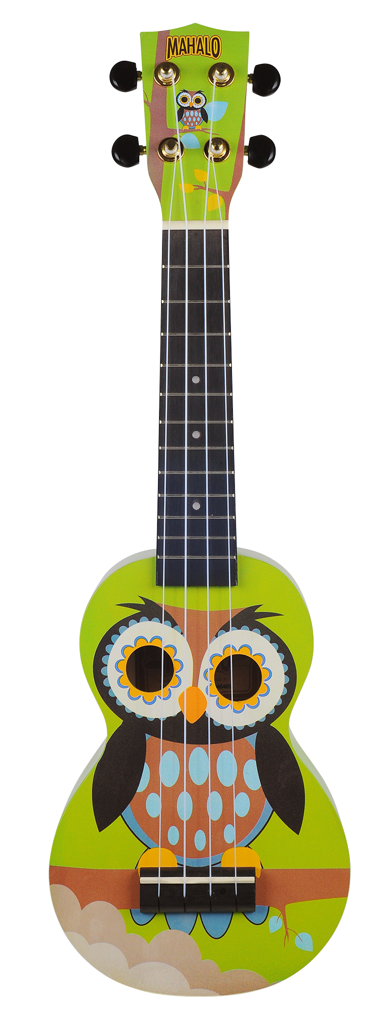 Mahalo Art Series Soprano Owl Ukulele - Green Matt