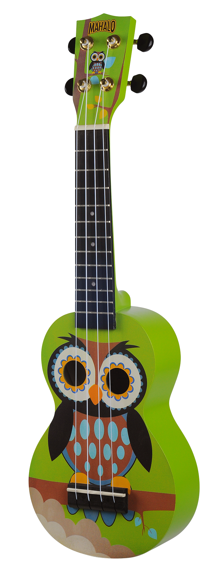 Mahalo Art Series Soprano Owl Ukulele - Green Matt